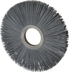 Osborn - 8" OD, 2" Arbor Hole, Crimped Nylon Wheel Brush - 1/2" Face Width, 2-5/8" Trim Length, 5,500 RPM - Caliber Tooling