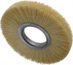 Osborn - 6" OD, 2" Arbor Hole, Crimped Natural Fiber Wheel Brush - 17/32" Face Width, 1-5/8" Trim Length, 6,000 RPM - Caliber Tooling