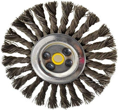 Osborn - 6" OD, 5/8" Arbor Hole, Knotted Steel Wheel Brush - 1/2" Face Width, 1-1/2" Trim Length, 0.025" Filament Diam, 9,000 RPM - Caliber Tooling