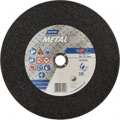 Norton - 12" 36 Grit Aluminum Oxide Cutoff Wheel - 7/64" Thick, 1" Arbor, 5,095 Max RPM, Use with Chop Saws - Caliber Tooling