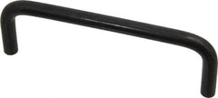 Amatom Electronic Hardware - 4-3/8" Long x 1-7/8" High, Round Handle - Black Oxide Finish, Stainless Steel, 4" Center to Center - Caliber Tooling