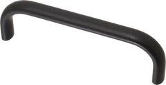 Amatom Electronic Hardware - 4-9/32" Long x 0.44" Wide x 1-9/32" High, Oval Handle - Black Anodized, Aluminum, 4" Center to Center - Caliber Tooling