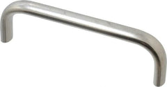 Amatom Electronic Hardware - 4-9/32" Long x 0.44" Wide x 1-9/32" High, Oval Handle - Clear Passivated, Stainless Steel, 4" Center to Center - Caliber Tooling