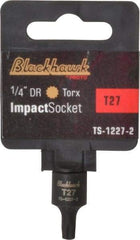 Blackhawk by Proto - 1/4" Drive, T27 Impact Torx Bit Socket - 1-3/16" OAL - Caliber Tooling