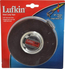 Lufkin - 100' x 3/8" Yellow Blade Tape Measure - 1/8" Graduation, B1 Graduation Style, Black Case - Caliber Tooling