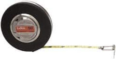 Lufkin - 100' x 3/8" Yellow Blade Tape Measure - 1/8" & 1mm Graduation, B9 Graduation Style, Black Case - Caliber Tooling