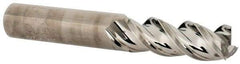 Niagara Cutter - 3/8", 1" LOC, 3/8" Shank Diam, 2-1/2" OAL, 3 Flute, Solid Carbide Square End Mill - Single End, Uncoated, Spiral Flute, 45° Helix, Centercutting, Right Hand Cut, Right Hand Flute, Series A345 - Caliber Tooling