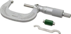 Mitutoyo - 1 to 2" Range, 0.0001" Graduation, Mechanical Outside Micrometer - Ratchet Stop Thimble, Accurate to 0.0001" - Caliber Tooling