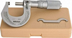 Mitutoyo - 0 to 1" Range, 0.0001" Graduation, Mechanical Outside Micrometer - Friction Thimble, Accurate to 0.0001" - Caliber Tooling