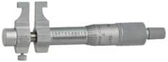 Mitutoyo - 25 to 50 mm Range, Carbide Satin Chrome Coated, Mechanical Inside Caliper Micrometer - 0.001 Inch Graduation, 0.01 mm Graduation, 0.006 mm Accuracy - Caliber Tooling