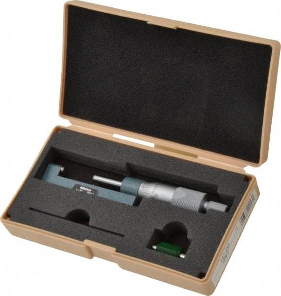 Mitutoyo - 1 to 2" Range, Mechanical Hub Micrometer - 0.001" Graduation, 0.0001" Accuracy - Caliber Tooling