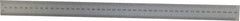 Mitutoyo - 18" Long, 1/64, 1/32" and 0.5, 1mm Graduation, Rigid Stainless Steel Rule - English/Metric Graduation Style, 1-3/16" Wide, Silver, Satin Chrome Finish - Caliber Tooling