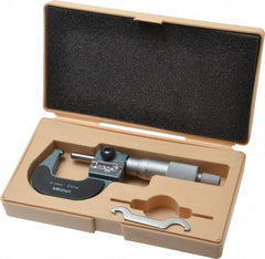 Mitutoyo - 25mm Max Measurement, 0.01mm Graduation, Spherical Face Micrometer - Accuracy Up to 3 micro m, Baked Enamel Coated, Steel Measuring Face Material, Mechanical Operation, Ratchet Stop Thimble, Ball - Caliber Tooling