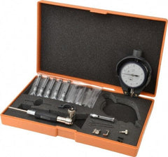 Mitutoyo - 6 Anvil, 0.3 to 0.4" Dial Bore Gage - 0.0001" Graduation, 1-1/4" Gage Depth, Accurate to 0.00016" - Caliber Tooling