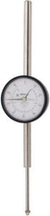 Mitutoyo - 2" Range, 0-100 Dial Reading, 0.001" Graduation Dial Drop Indicator - 2-3/16" Dial, 1" Range per Revolution, 0.003" Accuracy, Revolution Counter - Caliber Tooling