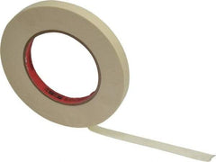 3M - 1/2" Wide x 60 Yd Long Tan Paper Masking Tape - Series 213, 6 mil Thick, 27 In/Lb Tensile Strength - Caliber Tooling