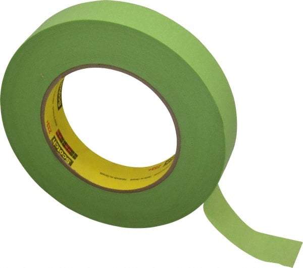 3M - 1" Wide x 60 Yd Long Green Paper Masking Tape - Series 401+/233+, 6.7 mil Thick, 25 In/Lb Tensile Strength - Caliber Tooling