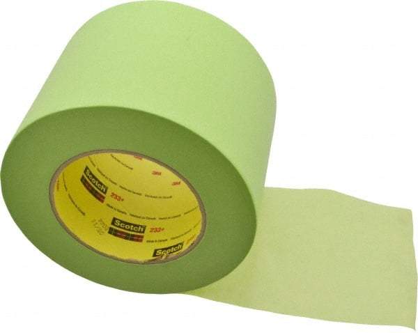 3M - 4" Wide x 60 Yd Long Green Paper Masking Tape - Series 401+/233+, 6.7 mil Thick, 25 In/Lb Tensile Strength - Caliber Tooling