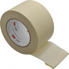 3M - 3" Wide x 60 Yd Long Tan Paper Masking Tape - Series 2307, 5.2 mil Thick, 23 In/Lb Tensile Strength - Caliber Tooling