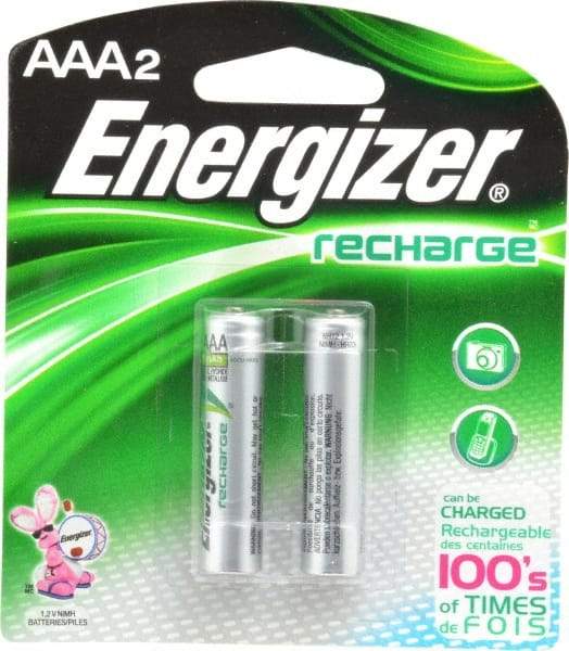 Energizer - Size AAA, NiMH, 2 Pack, Standard Battery - 1.2 Volts, Flat Terminal, ANSI Regulated - Caliber Tooling