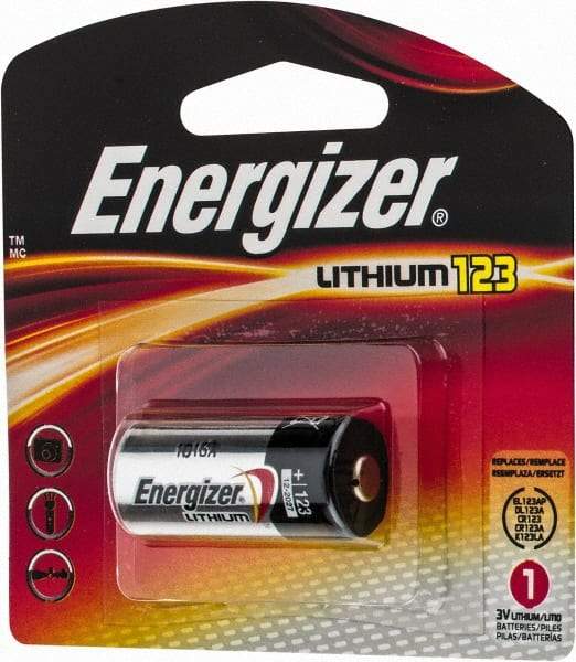 Energizer - Size 123, Lithium, Photo Battery - 3 Volts, Flat Terminal, CR17345, ANSI, IEC Regulated - Caliber Tooling