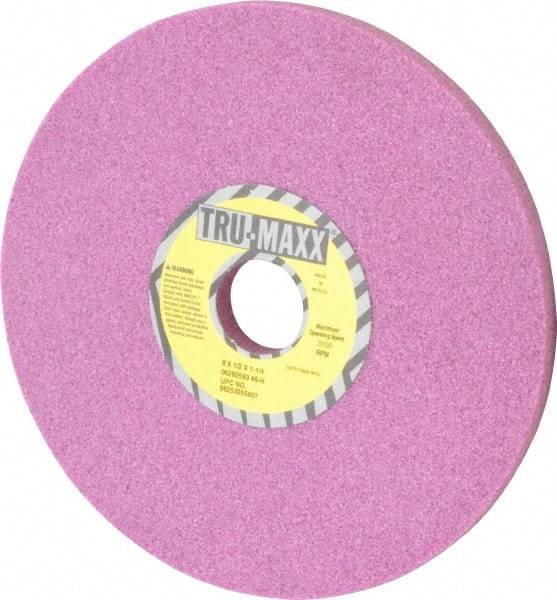 Tru-Maxx - 8" Diam x 1-1/4" Hole x 1/2" Thick, H Hardness, 46 Grit Surface Grinding Wheel - Aluminum Oxide, Type 1, Coarse Grade, 3,105 Max RPM, Vitrified Bond, No Recess - Caliber Tooling