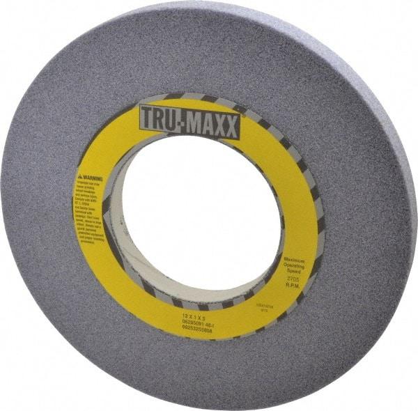 Tru-Maxx - 12" Diam x 5" Hole x 1" Thick, I Hardness, 46 Grit Surface Grinding Wheel - Aluminum Oxide, Type 1, Coarse Grade, 2,705 Max RPM, Vitrified Bond, No Recess - Caliber Tooling