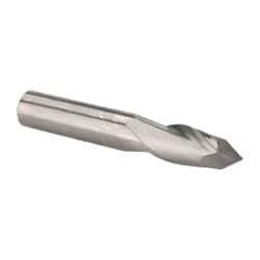 Accupro - 7/16" Diam, 1" LOC, 2 Flute, 90° Point Angle, Solid Carbide Drill Mill - Uncoated, 2-3/4" OAL, 7/16" Shank Diam - Caliber Tooling