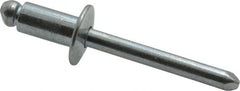 RivetKing - Size 84 Dome Head Steel Open End Blind Rivet - Steel Mandrel, 0.02" to 1/4" Grip, 1/2" Head Diam, 0.257" to 0.261" Hole Diam, 1/2" Length Under Head, 1/4" Body Diam - Caliber Tooling