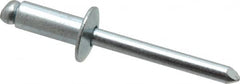 RivetKing - Size 86 Dome Head Steel Open End Blind Rivet - Steel Mandrel, 0.251" to 3/8" Grip, 1/2" Head Diam, 0.257" to 0.261" Hole Diam, 5/8" Length Under Head, 1/4" Body Diam - Caliber Tooling