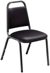 NPS - Vinyl Black Stacking Chair - Black Frame, 17-1/4 Inch Wide x 20 Inch Deep x 33 Inch High - Caliber Tooling