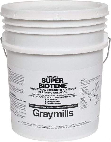 Graymills - 5 Gal Pail Parts Washer Fluid - Water-Based - Caliber Tooling