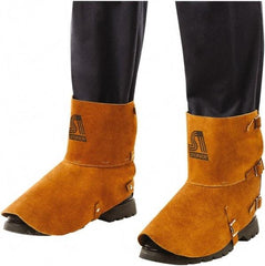 Steiner - Men's 7 General Purpose Spats - 5" High, Plain Toe, Leather Upper, Brown, Adjustable Leather Strap - Caliber Tooling