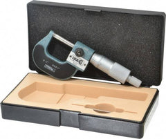 Fowler - 0 to 1" Range, 0.0001" Graduation, Mechanical Outside Micrometer - Ratchet Stop Thimble, Accurate to 0.0001", Digital Counter - Caliber Tooling