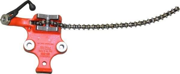 Ridgid - 1/8 to 5" Pipe Capacity, Manual Chain Vise - Bolt Down, Cast Iron, Model Number BC510 - Caliber Tooling