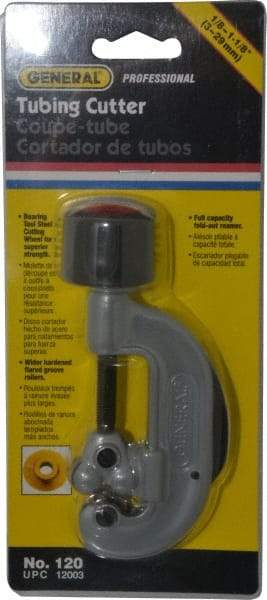 General - 1/8" to 1-1/8" Pipe Capacity, Tube Cutter - Cuts Copper - Caliber Tooling