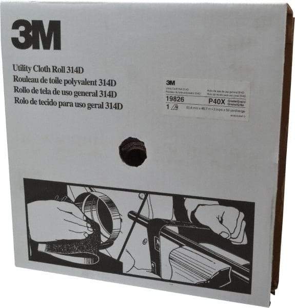 3M - 2" x 50 Yd 40 Grit Aluminum Oxide Cloth Roll - Coarse Grade, X Weighted Backing - Caliber Tooling