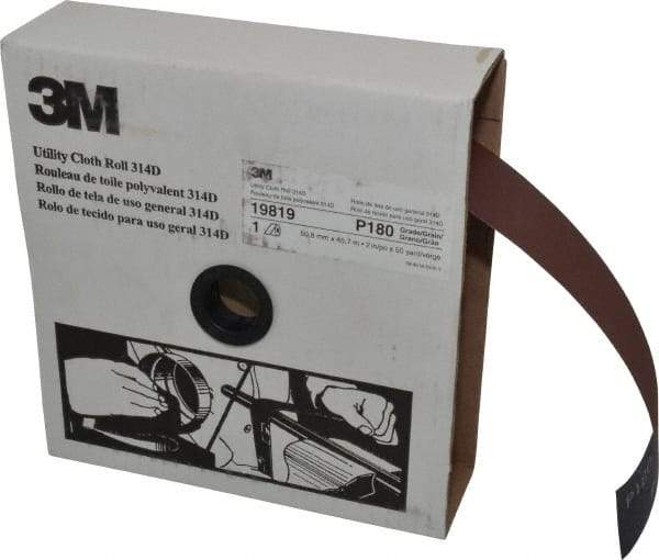 3M - 2" x 50 Yd 180 Grit Aluminum Oxide Cloth Roll - Very Fine Grade, J Weighted Backing - Caliber Tooling