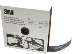 3M - 2" x 50 Yd 220 Grit Aluminum Oxide Cloth Roll - Very Fine Grade, J Weighted Backing - Caliber Tooling