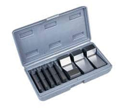 Value Collection - 1 to 30° Angle, 3 Inch Long, Angle Block Set - 45-50 HRC Hardness, Includes 5 Angle Plates 1-5, 3 V-Blocks 10, 15 and 30; 8 Pieces - Caliber Tooling