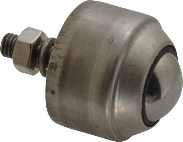 SKF - Round, Stainless Steel Ball Transfer - 35.8mm Mount Height, 110 Lb. Capacity - Caliber Tooling