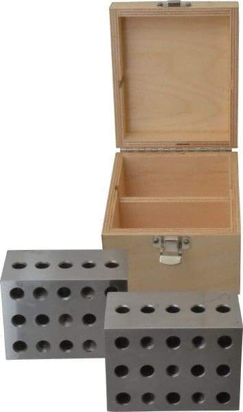 Suburban Tool - 0.0001 Squareness Per Inch, Hardened Steel, 2-3-4 Block with 23 Hole Setup Block - 3/8 - 16 Inch Tapped Hole Size, Sold As Matched Pair - Caliber Tooling