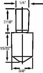 Mitutoyo - 3/8 Inch Diameter, Rockwell N Scale, Diamond Indenter - 29/32 Inch High, Use With AR-20, ARK-600/601, ATK-600/601 Rockwell Super(TM) cial Hardness Testing Machine - Caliber Tooling