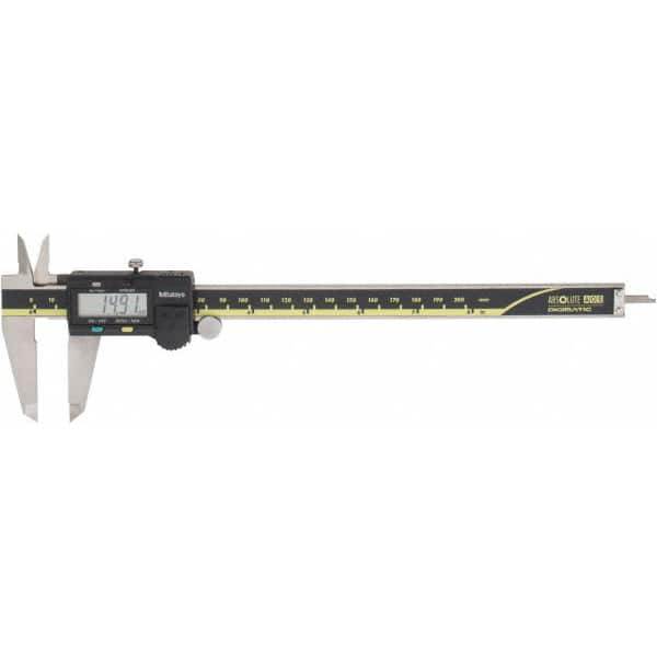 Mitutoyo - 0 to 200mm Range, 0.01mm Resolution, Electronic Caliper - Stainless Steel with 50mm Stainless Steel Jaws, 0.03mm Accuracy, SPC Output - Caliber Tooling