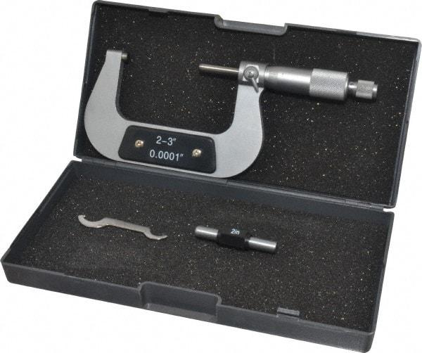 Value Collection - 2 to 3" Range, 0.0001" Graduation, Mechanical Outside Micrometer - Ratchet Stop Thimble - Caliber Tooling