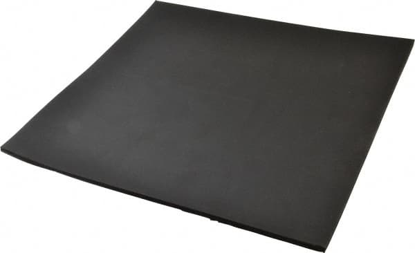 Made in USA - 12" Long, 12" Wide, 1/4" Thick, Neoprene Rubber Foam Sheet - 50 to 60 Durometer, Black, -20 to 220°F, 900 psi Tensile Strength, Stock Length - Caliber Tooling