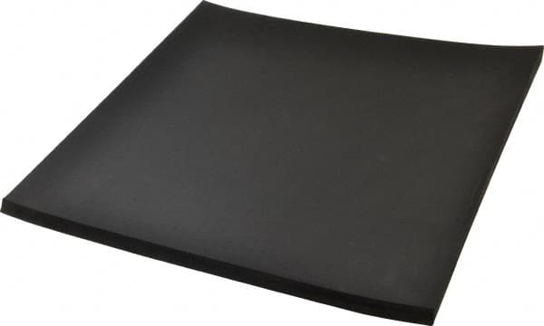 Made in USA - 12" Long, 12" Wide, 1/2" Thick, Neoprene Rubber Foam Sheet - 65 to 75 Durometer, Black, -20 to 220°F, 1,000 psi Tensile Strength, Stock Length - Caliber Tooling