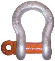 CM - 7/8" Nominal Chain Size, 9.5 Ton Alloy Steel Screw Anchor Shackle - 1.109" Diam, 1" Pin Diam, 1-7/16" Wide Inside Jaw, 2" Inside Width - Caliber Tooling