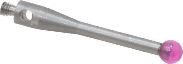 SPI - 3 mm Ball Diameter, M2 Thread, Ruby Point Ball Tip CMM Stylus - 20 mm Overall Length - Caliber Tooling