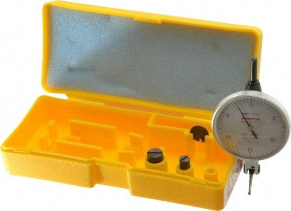 Peacock - 0.03 Inch Range, 0.0005 Inch Dial Graduation, Horizontal Dial Test Indicator - 1-53/64 Inch White Dial, 0-15-0 Dial Reading, Accurate to 0.0005 Inch - Caliber Tooling